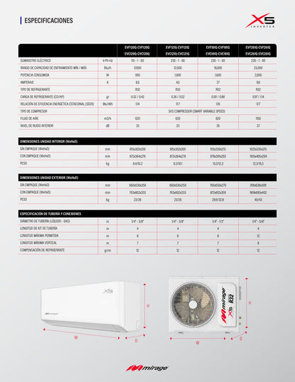 INVERTER X5 1.0TON 220v / FRIO CALOR